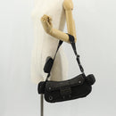 Christian Dior Trotter Canvas Street Chic Shoulder Bag Black Silver Auth am9801V-30