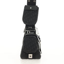 Christian Dior Trotter Canvas Street Chic Shoulder Bag Black Silver Auth am9801V-5