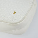 BALLY Chain Shoulder Bag Leather White Gold Auth am9802-9