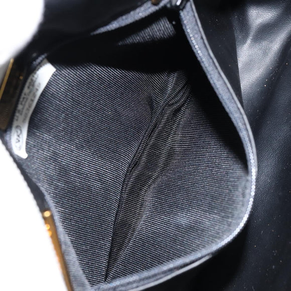 BALLY Chain Shoulder Bag Leather White Gold Auth am9802