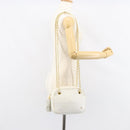 BALLY Chain Shoulder Bag Leather White Gold Auth am9802-22