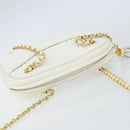 BALLY Chain Shoulder Bag Leather White Gold Auth am9802-6