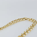 BALLY Chain Shoulder Bag Leather White Gold Auth am9802-8