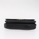 BALLY Chain Shoulder Bag Leather Black Gold Auth am9804-10