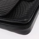 BALLY Chain Shoulder Bag Leather Black Gold Auth am9804-11