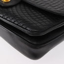 BALLY Chain Shoulder Bag Leather Black Gold Auth am9804-12