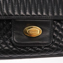 BALLY Chain Shoulder Bag Leather Black Gold Auth am9804-15