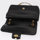 BALLY Chain Shoulder Bag Leather Black Gold Auth am9804-16