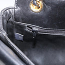 BALLY Chain Shoulder Bag Leather Black Gold Auth am9804-21