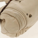 Chloe Paddington Mini Hand Bag Leather Beige Silver gold Auth am9806V-11