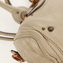 Chloe Paddington Mini Hand Bag Leather Beige Silver gold Auth am9806V-13