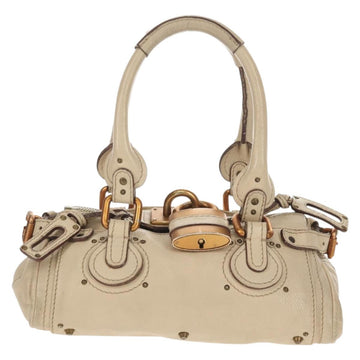 Chloe Paddington Mini Hand Bag Leather Beige Silver gold Auth am9806V - 0