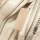 Chloe Paddington Mini Hand Bag Leather Beige Silver gold Auth am9806V-23