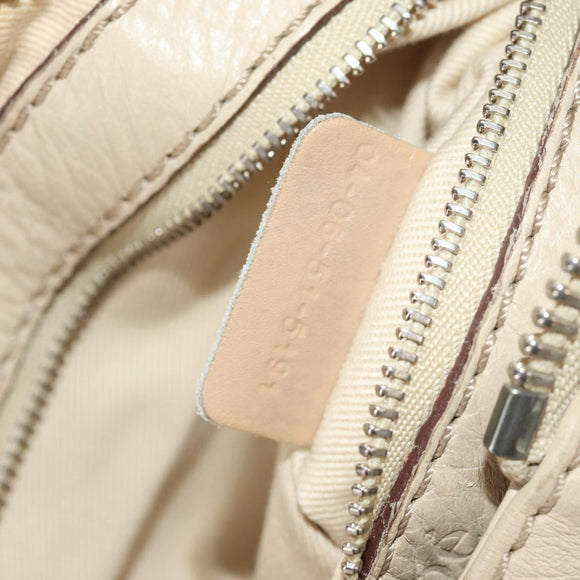 Chloe Paddington Mini Hand Bag Leather Beige Silver gold Auth am9806V