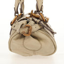 Chloe Paddington Mini Hand Bag Leather Beige Silver gold Auth am9806V-5