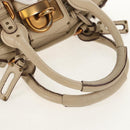 Chloe Paddington Mini Hand Bag Leather Beige Silver gold Auth am9806V-7