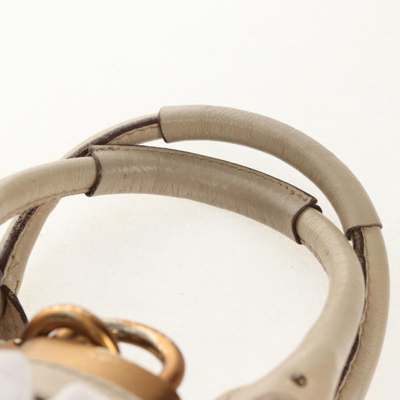 Chloe Paddington Mini Hand Bag Leather Beige Silver gold Auth am9806V