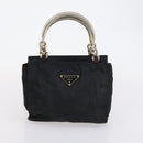 PRADA Christian Dior Hand Bag Nylon PVC 2 Set Black Gold Auth am9808-10