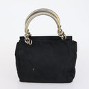 PRADA Christian Dior Hand Bag Nylon PVC 2 Set Black Gold Auth am9808-11