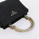 PRADA Christian Dior Hand Bag Nylon PVC 2 Set Black Gold Auth am9808-13