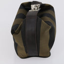 FENDI Pecan Canvas Vanity Pouch 2 Set Black Brown Auth am9810-12