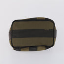 FENDI Pecan Canvas Vanity Pouch 2 Set Black Brown Auth am9810-15