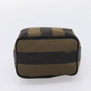 FENDI Pecan Canvas Vanity Pouch 2 Set Black Brown Auth am9810-19