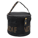 FENDI Pecan Canvas Vanity Pouch 2 Set Black Brown Auth am9810-3