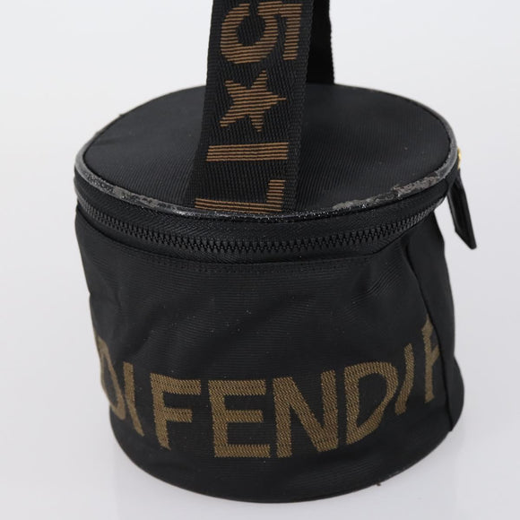 FENDI Pecan Canvas Vanity Pouch 2 Set Black Brown Auth am9810