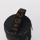 FENDI Pecan Canvas Vanity Pouch 2 Set Black Brown Auth am9810-5