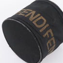 FENDI Pecan Canvas Vanity Pouch 2 Set Black Brown Auth am9810-7