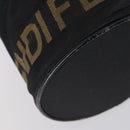 FENDI Pecan Canvas Vanity Pouch 2 Set Black Brown Auth am9810-8