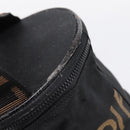 FENDI Pecan Canvas Vanity Pouch 2 Set Black Brown Auth am9810-8