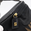 FENDI Pecan Canvas Vanity Pouch 2 Set Black Brown Auth am9810-9