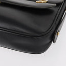 GUCCI Shoulder Bag Leather Black Gold Auth am9811-14