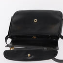 GUCCI Shoulder Bag Leather Black Gold Auth am9811-10