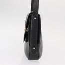 GUCCI Shoulder Bag Leather Black Gold Auth am9811-3