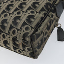 Christian Dior Trotter Canvas Shoulder Bag Black Gold Auth am9812-15