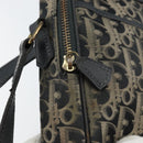 Christian Dior Trotter Canvas Shoulder Bag Black Gold Auth am9812-10