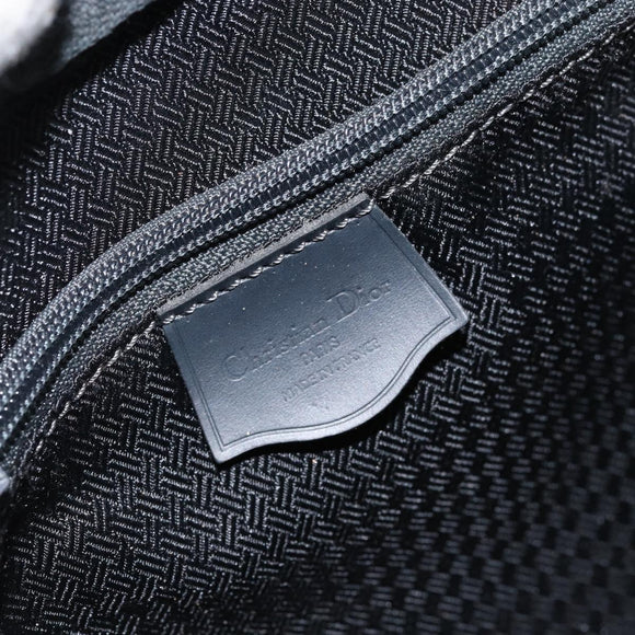 Christian Dior Trotter Canvas Shoulder Bag Black Gold Auth am9812