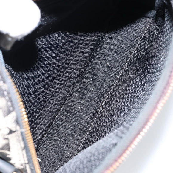 Christian Dior Trotter Canvas Shoulder Bag Black Gold Auth am9812