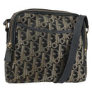 Christian Dior Trotter Canvas Shoulder Bag Black Gold Auth am9812-1