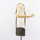 Christian Dior Trotter Canvas Shoulder Bag Black Gold Auth am9812-22