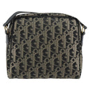 Christian Dior Trotter Canvas Shoulder Bag Black Gold Auth am9812-2