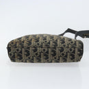 Christian Dior Trotter Canvas Shoulder Bag Black Gold Auth am9812-5