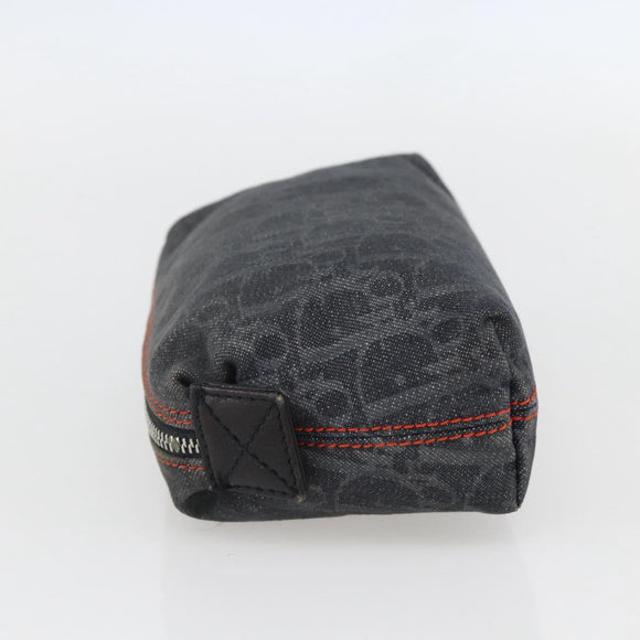 Christian Dior Trotter Canvas Wallet PVC Canvas 2 Set Black Navy Auth am9813