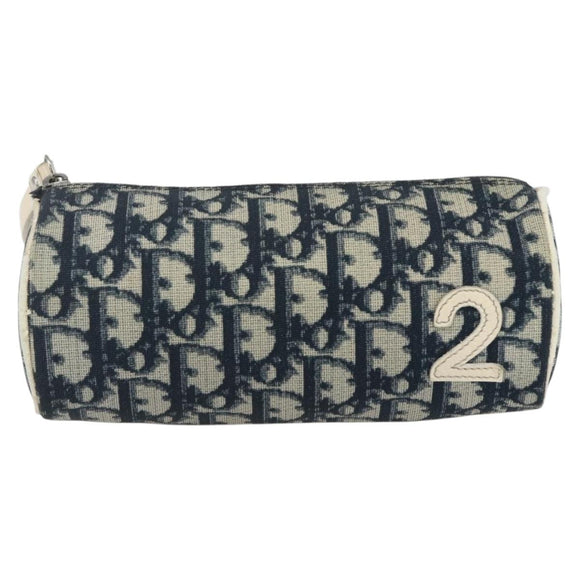 Christian Dior Trotter Canvas Wallet PVC Canvas 2 Set Black Navy Auth am9813