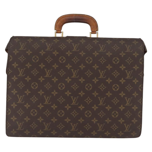 LOUIS VUITTON Monogram Serviette Fermoir Business Bag Vintage M53305 Auth am9816