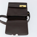 GUCCI Shoulder Bag Leather Brown Gold 001 1274 1874 Auth am9820-15