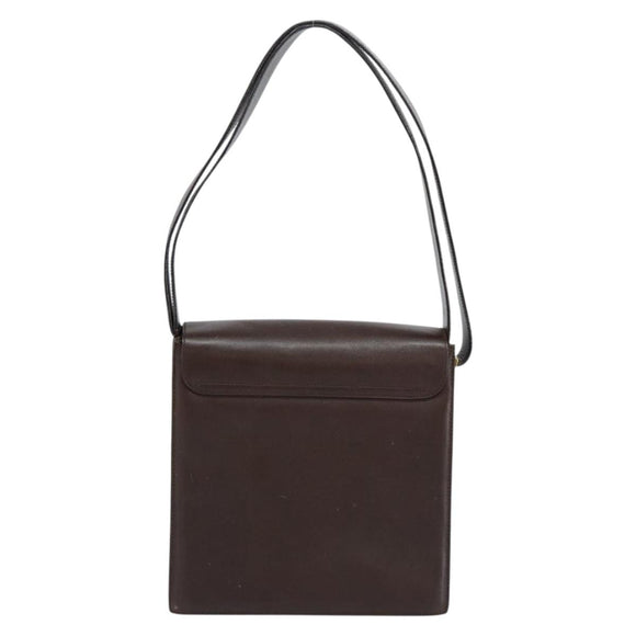 GUCCI Shoulder Bag Leather Brown Gold 001 1274 1874 Auth am9820